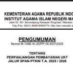 Pengumuman Perpanjangan Pembayaran UKT Mahasiswa Jalur SPAN PTKIN Tahun 2025